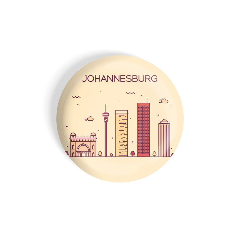 dhcrafts Round Fridge Magnet Brown Color Johannesburg Glossy Finish Design Pack of 1 (58 mm)